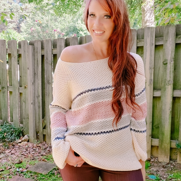 SOLD!! BiBi Large gauge stripe sweater NWT - Picture 5 of 9